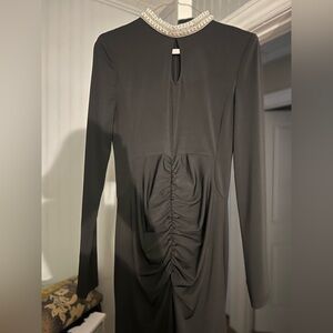 Elegant Black Ruched Dress